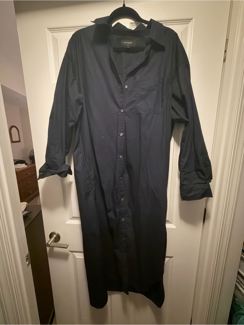 Banana Republic Navy Long Sleeve Shirt Dress